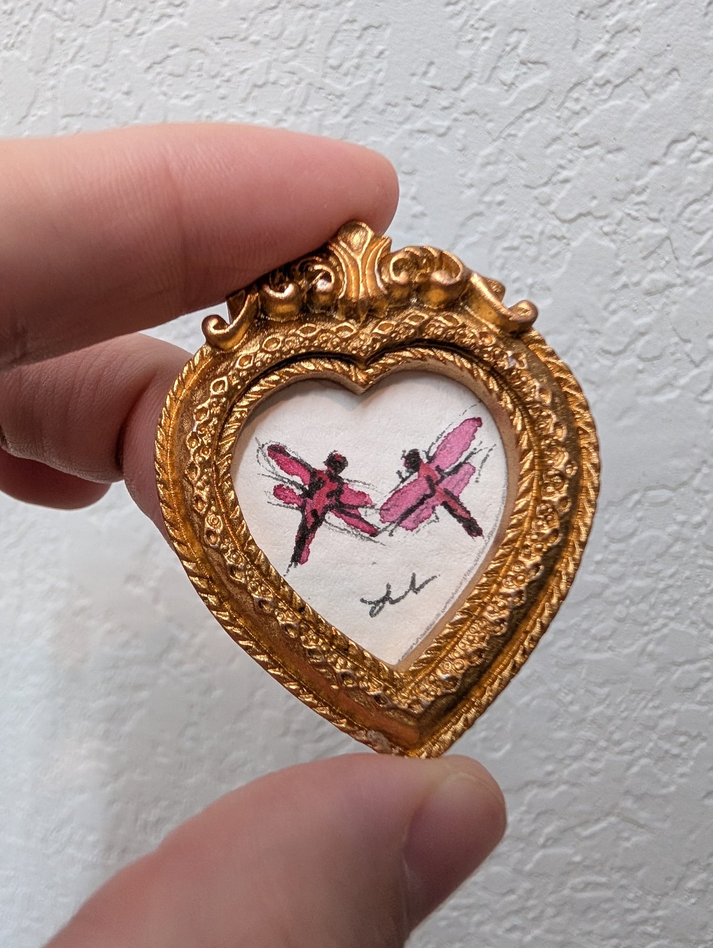 Mini Dragonfly Painting - Original Watercolor Art by Lora Cavallin