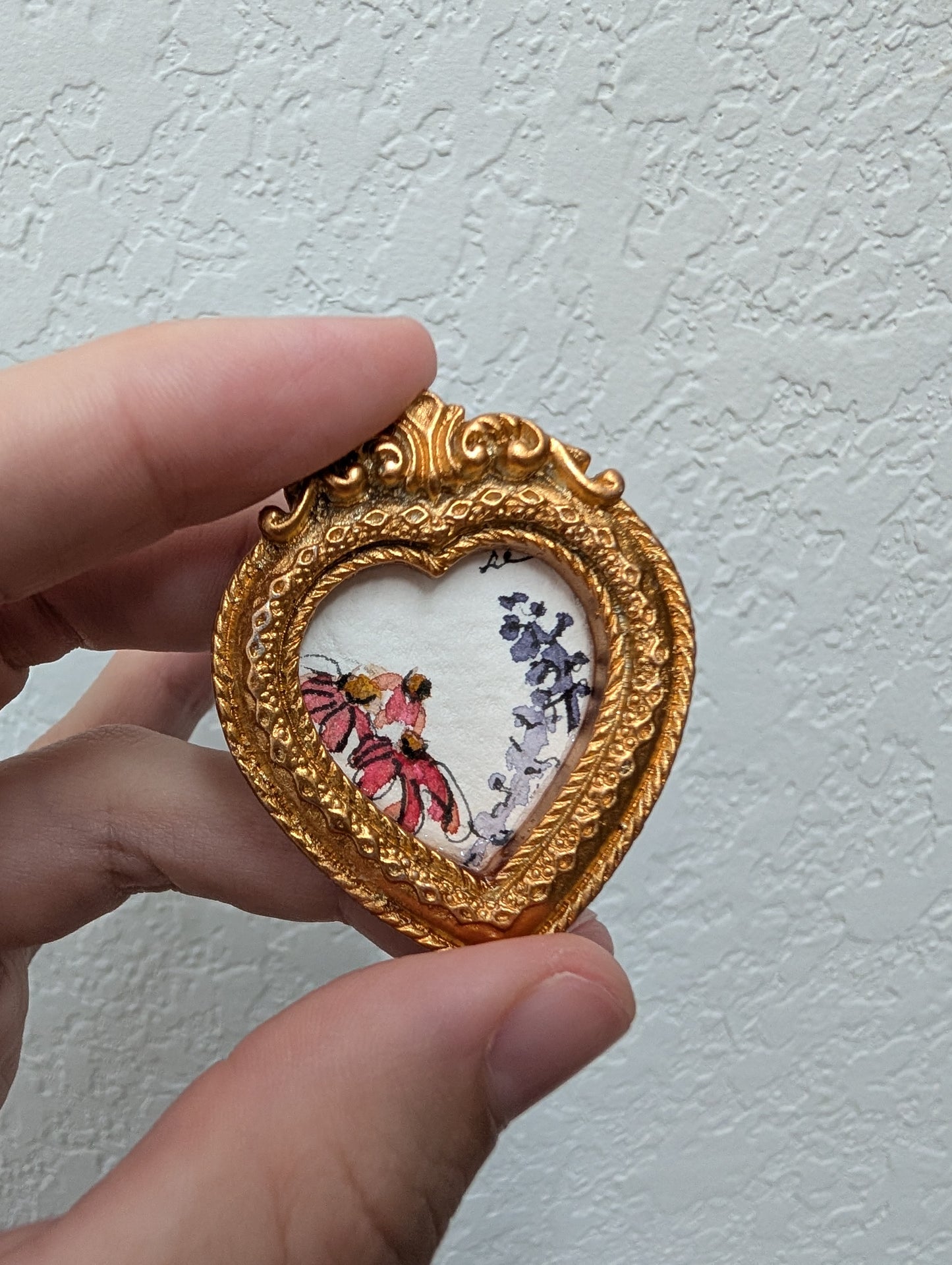 Mini Floral Painting - Original Watercolor Art by Lora Cavallin