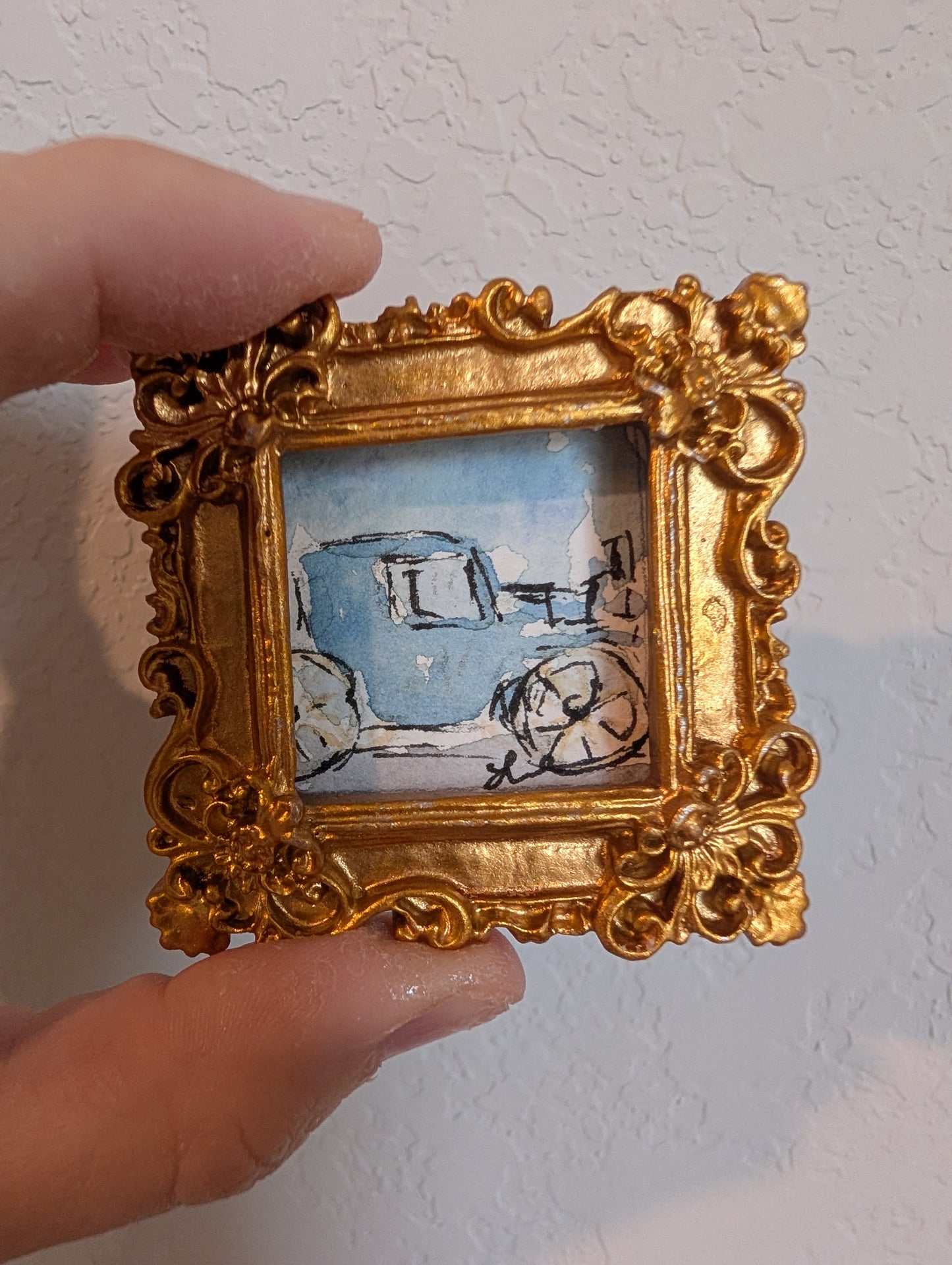 Mini Buggy Painting - Original Watercolor Art by Lora Cavallin