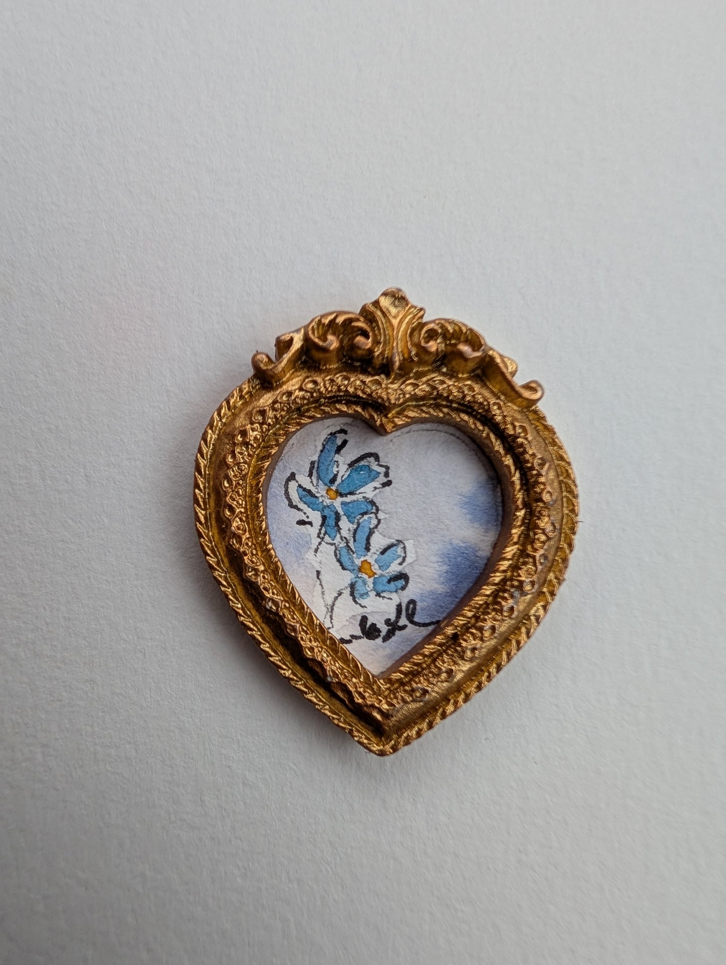 Mini Floral Painting - Original Watercolor Art by Lora Cavallin