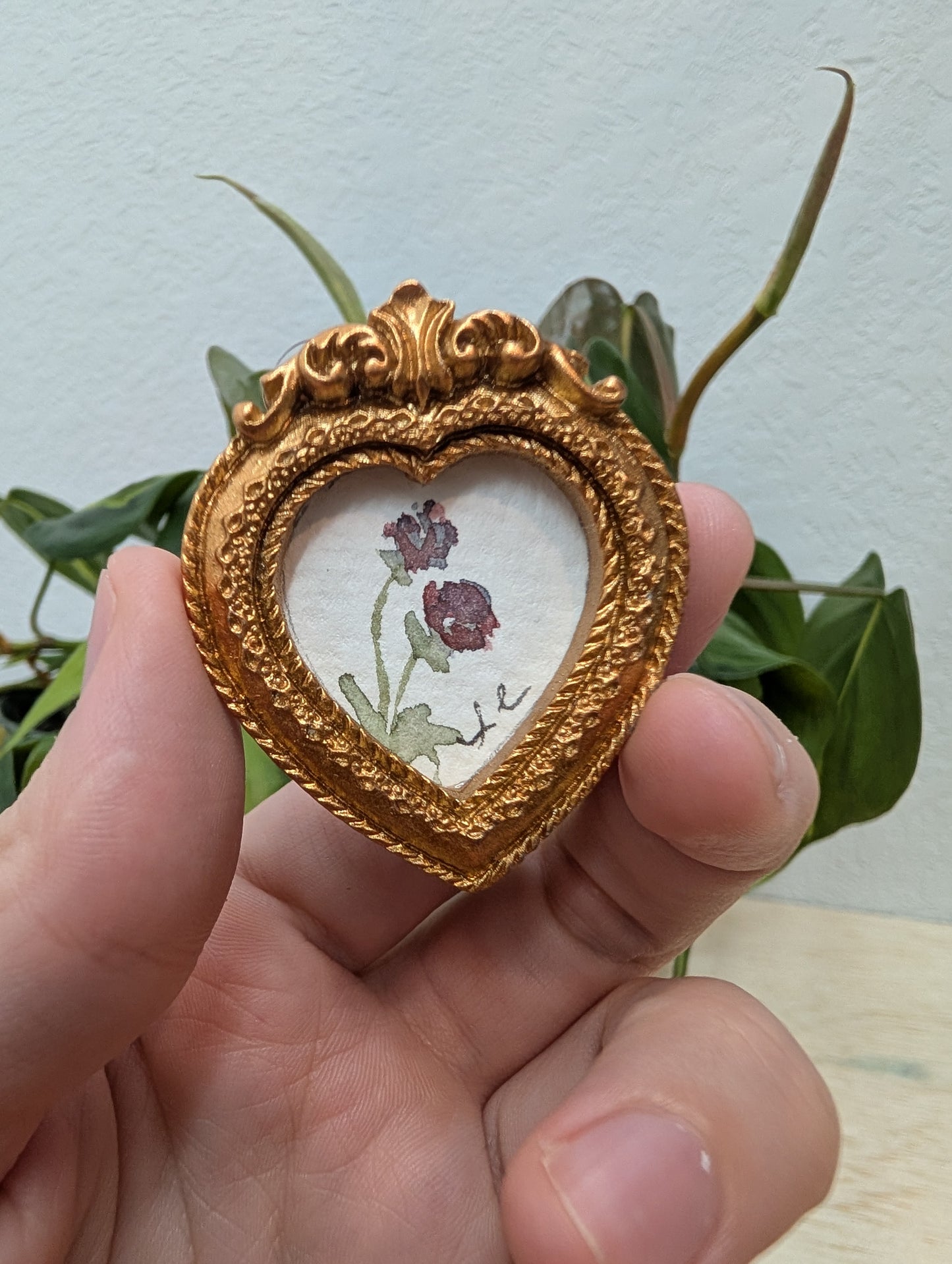 Mini Flower Painting - Original Watercolor Art by Lora Cavallin