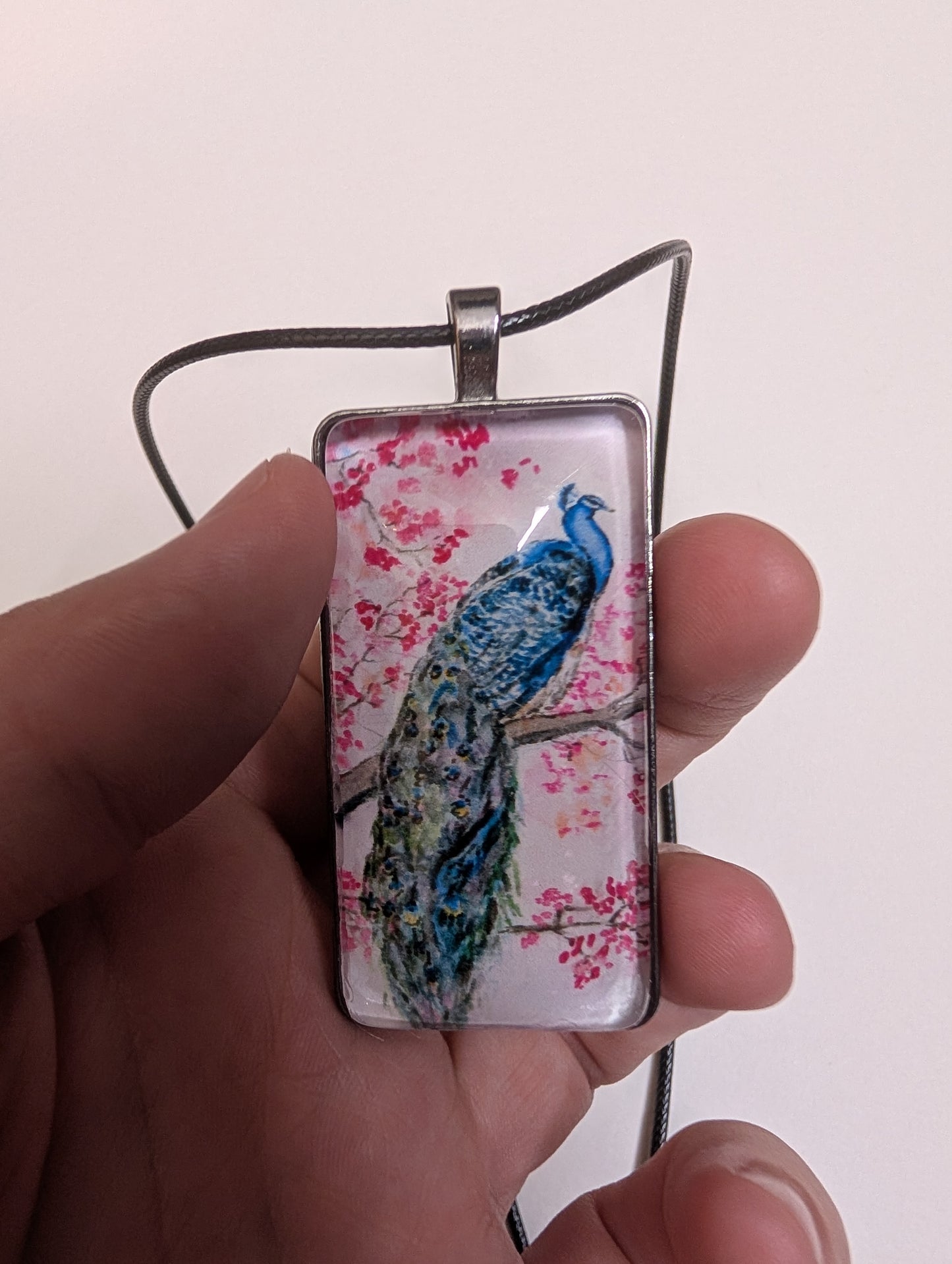 Peacock Pendant Necklace - Lora Cavallin Art