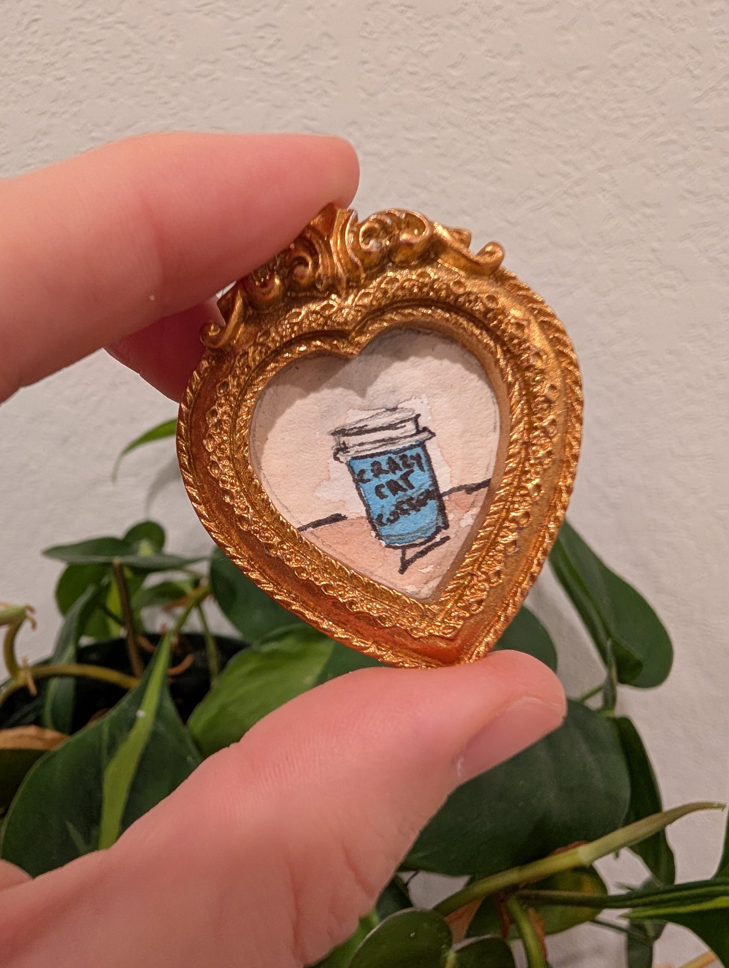 Mini Coffee Painting - Original Watercolor Art by Lora Cavallin