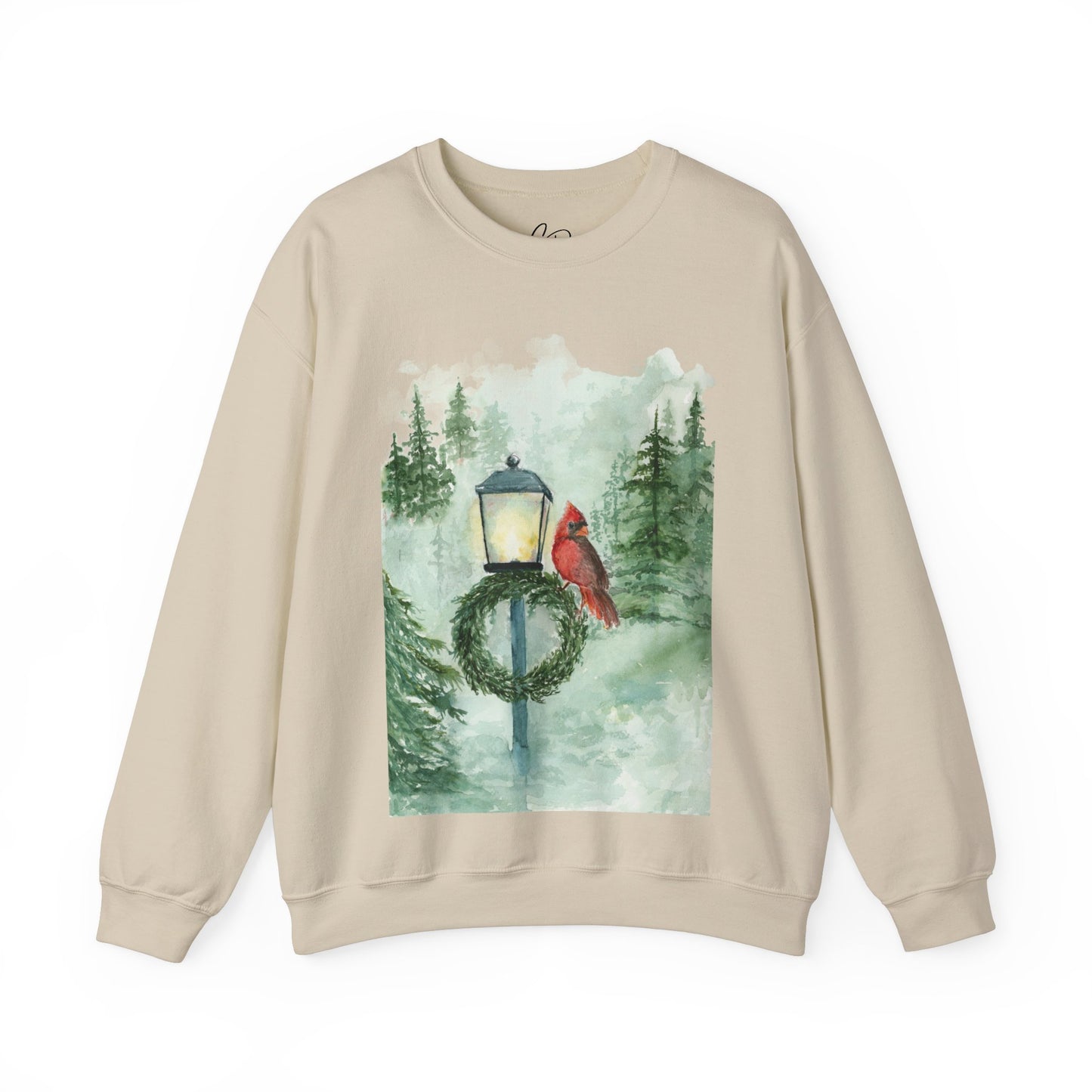 Crewneck Sweatshirt Red Cardinal Bird Watercolor Autum Vibes
