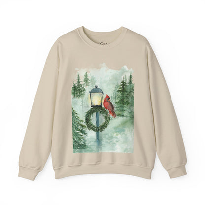 Crewneck Sweatshirt Red Cardinal Bird Watercolor Autum Vibes