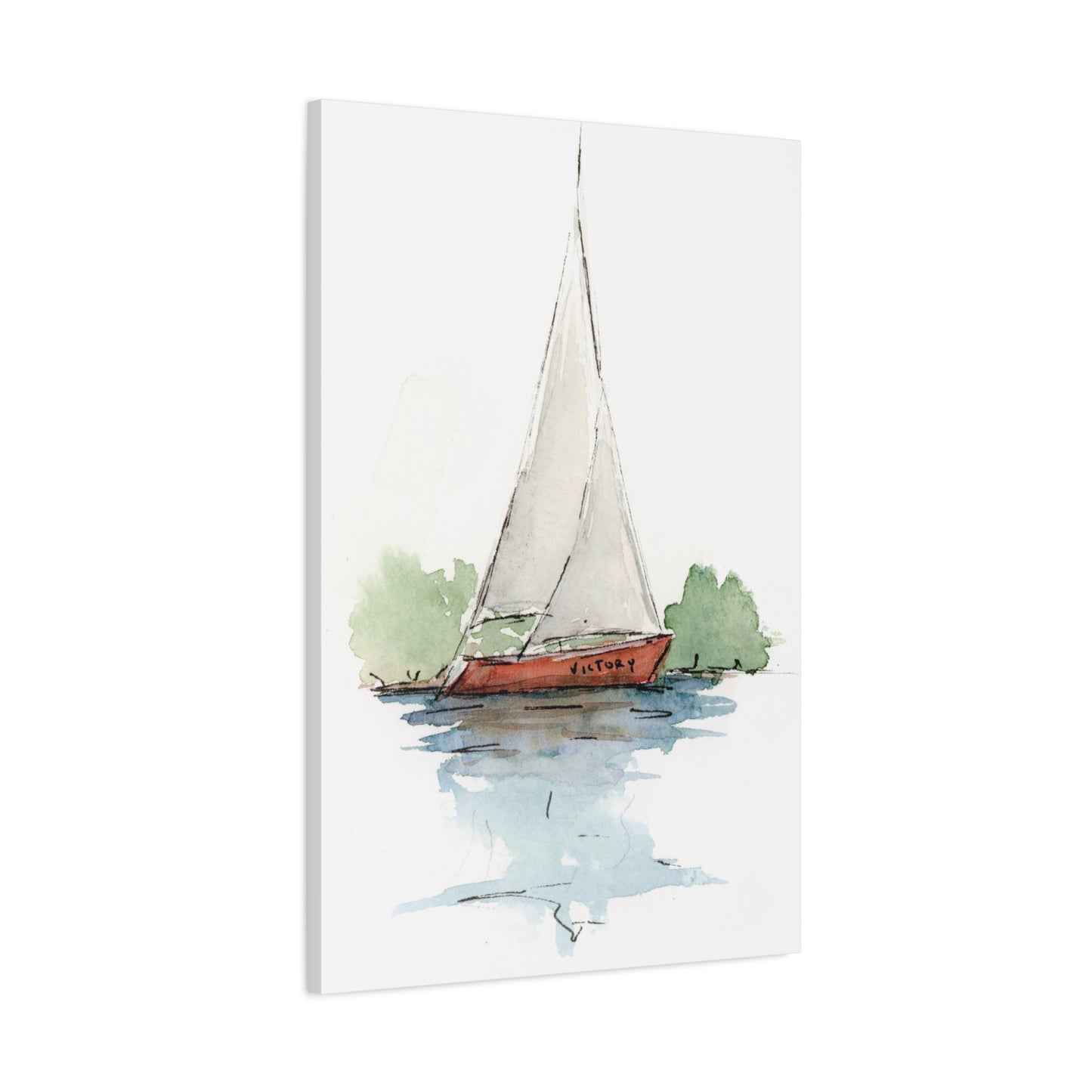 Sail boat Victory -  Stretched Canvas by Lora Cavallin