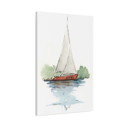 Sail boat Victory -  Stretched Canvas by Lora Cavallin