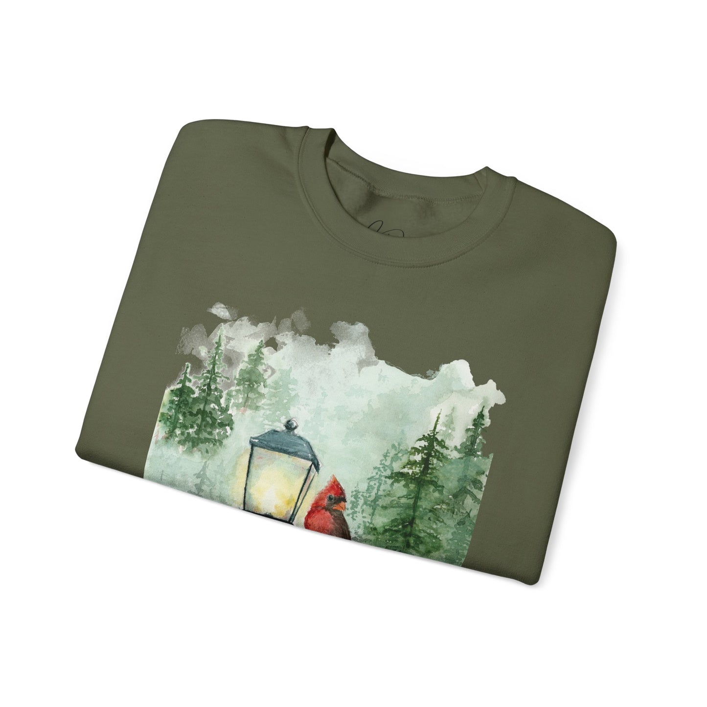 Crewneck Sweatshirt Red Cardinal Bird Watercolor Autum Vibes