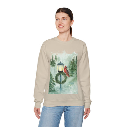 Crewneck Sweatshirt Red Cardinal Bird Watercolor Autum Vibes