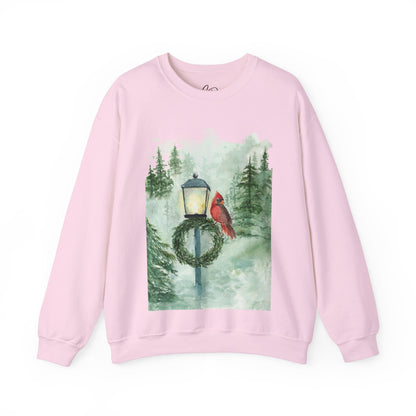 Crewneck Sweatshirt Red Cardinal Bird Watercolor Autum Vibes