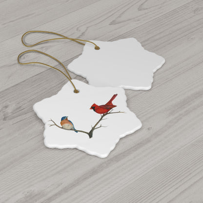 Copy of Ceramic Ornament, Red Robin with Santa Hat