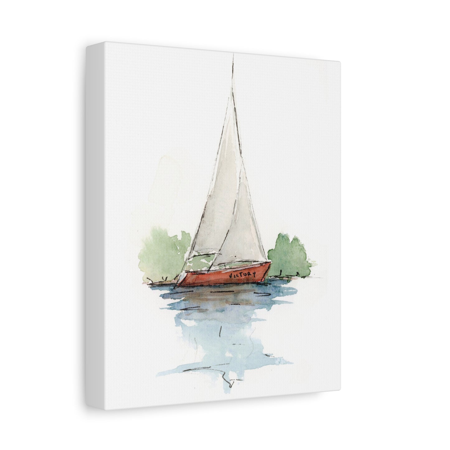 Sail boat Victory -  Stretched Canvas by Lora Cavallin
