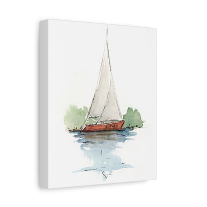Sail boat Victory -  Stretched Canvas by Lora Cavallin