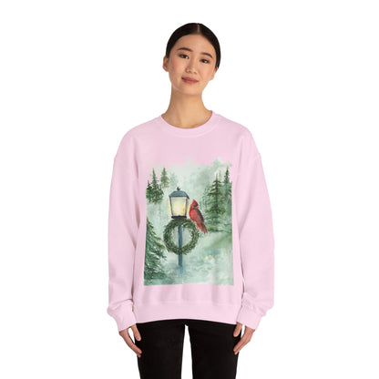 Crewneck Sweatshirt Red Cardinal Bird Watercolor Autum Vibes