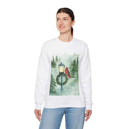Crewneck Sweatshirt Red Cardinal Bird Watercolor Autum Vibes