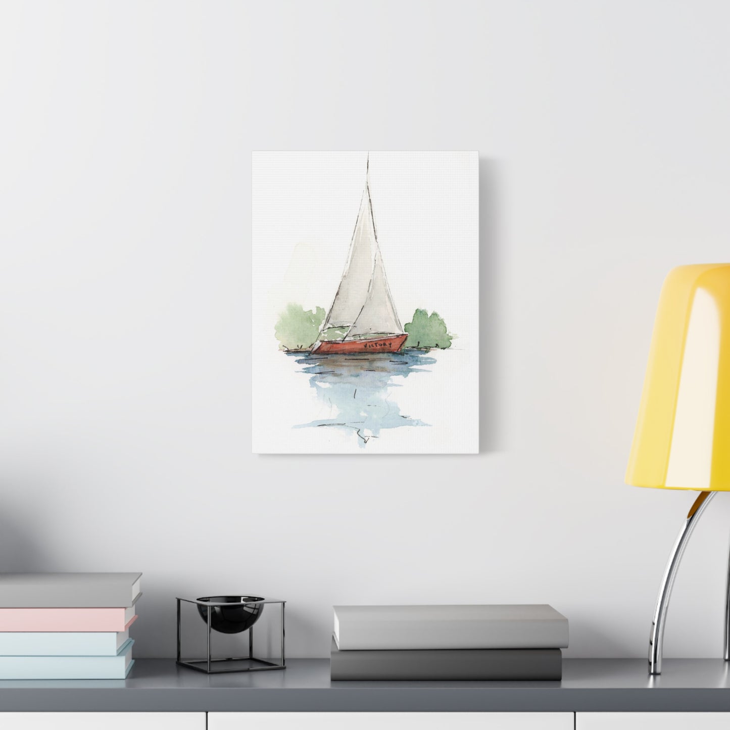 Sail boat Victory -  Stretched Canvas by Lora Cavallin
