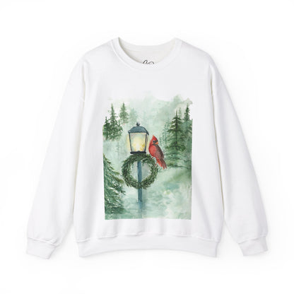Crewneck Sweatshirt Red Cardinal Bird Watercolor Autum Vibes