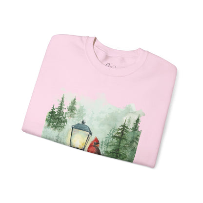 Crewneck Sweatshirt Red Cardinal Bird Watercolor Autum Vibes