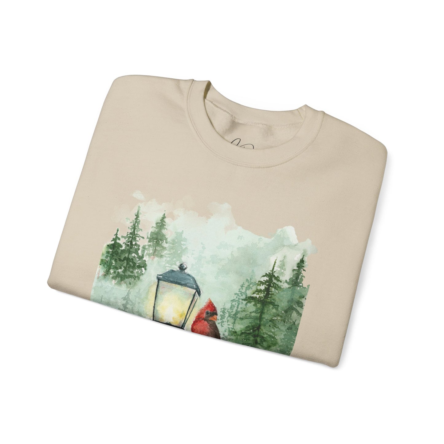 Crewneck Sweatshirt Red Cardinal Bird Watercolor Autum Vibes