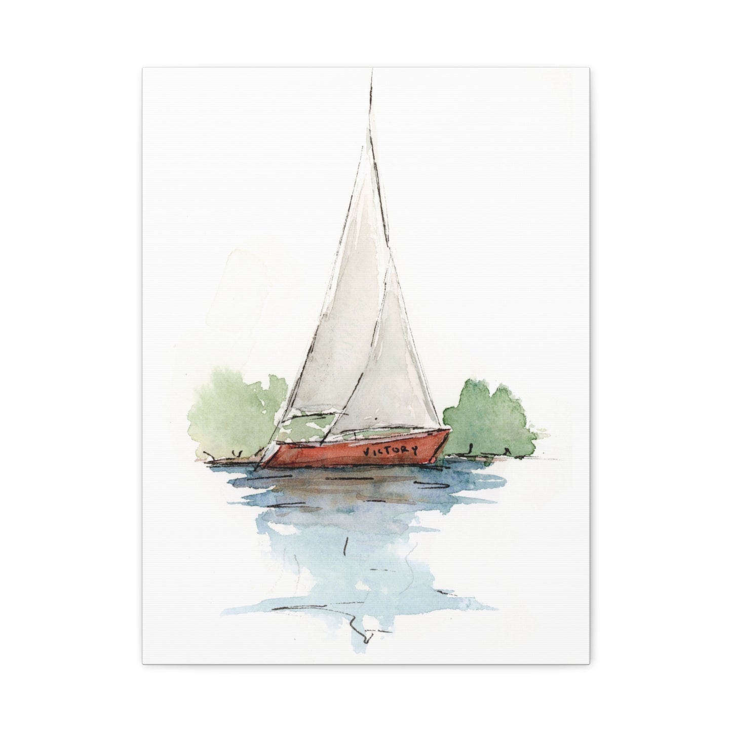 Sail boat Victory -  Stretched Canvas by Lora Cavallin