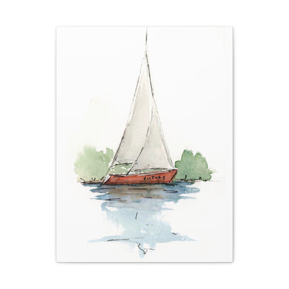 Sail boat Victory -  Stretched Canvas by Lora Cavallin