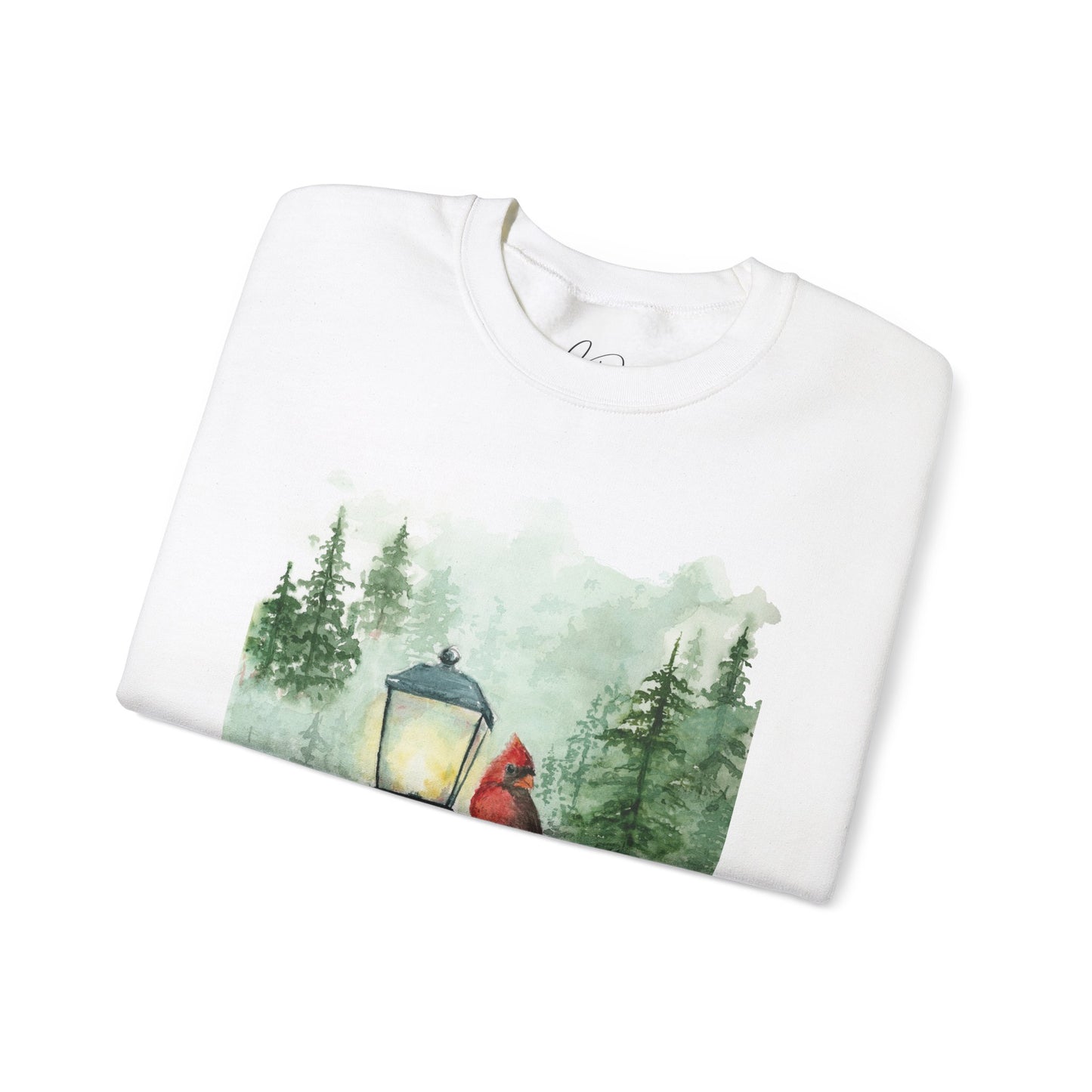 Crewneck Sweatshirt Red Cardinal Bird Watercolor Autum Vibes