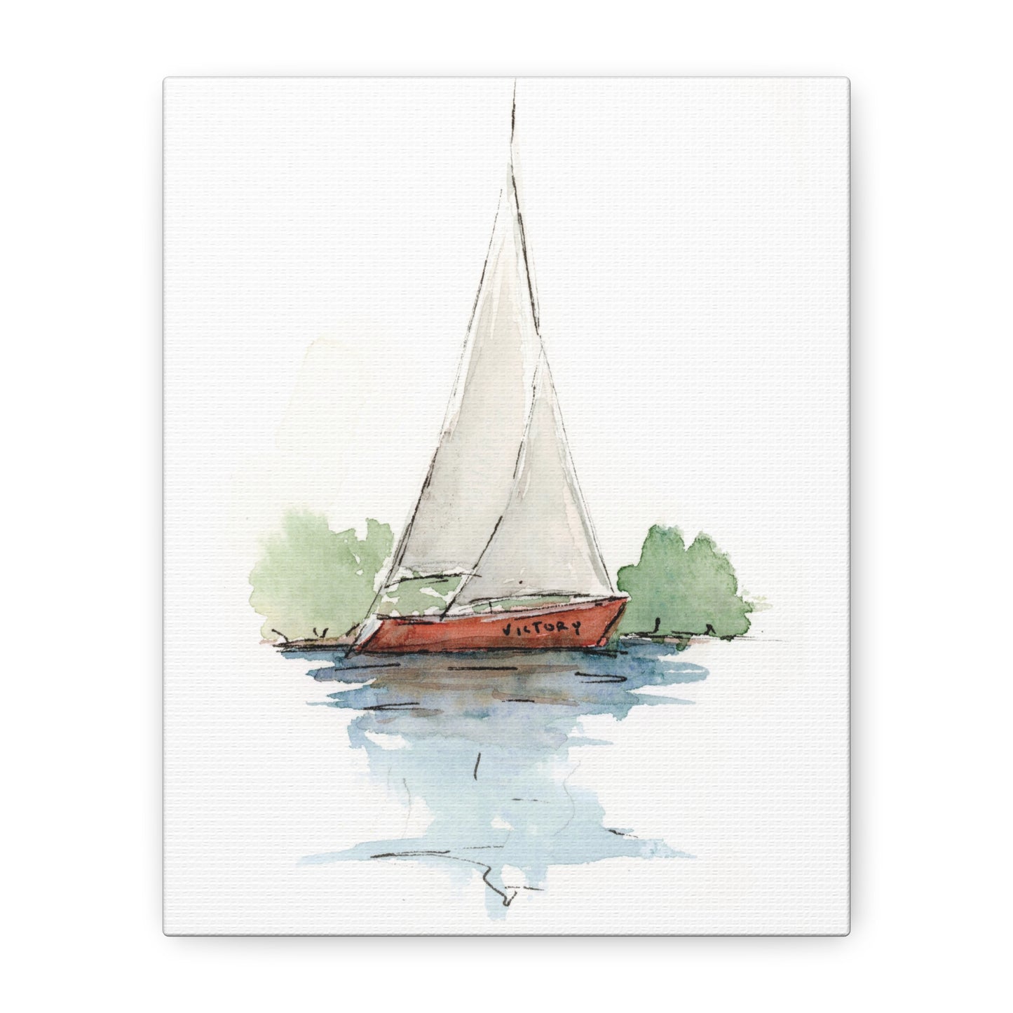 Sail boat Victory -  Stretched Canvas by Lora Cavallin