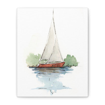 Sail boat Victory -  Stretched Canvas by Lora Cavallin