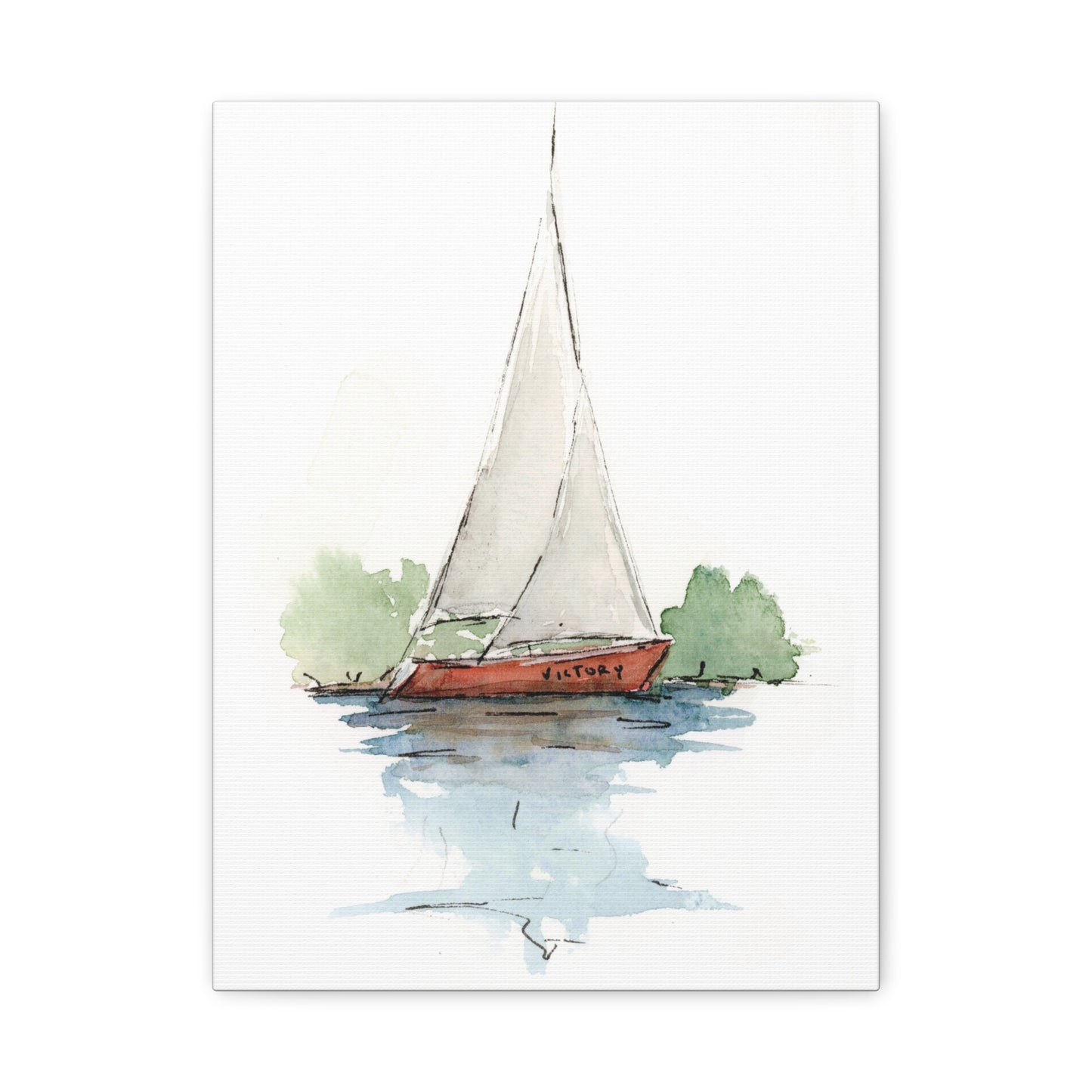 Sail boat Victory -  Stretched Canvas by Lora Cavallin