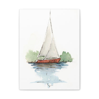 Sail boat Victory -  Stretched Canvas by Lora Cavallin