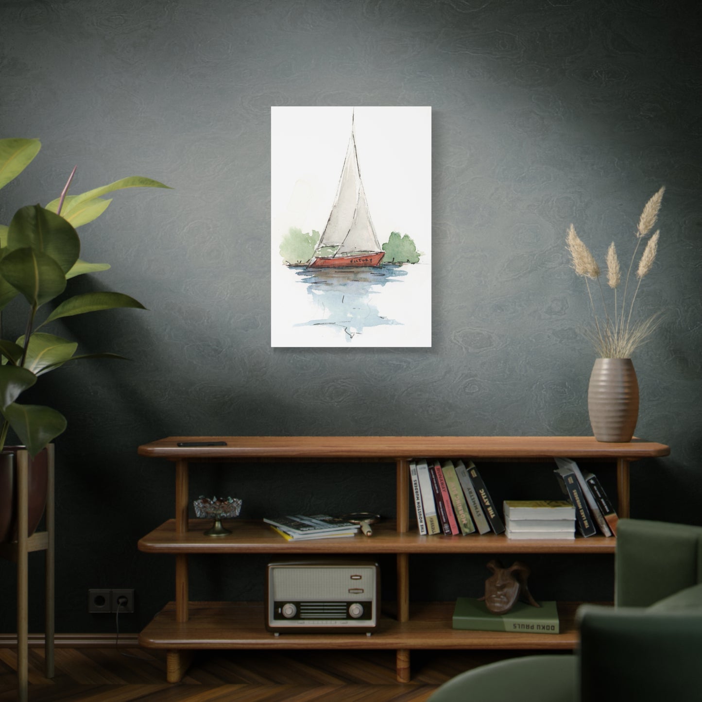 Sail boat Victory -  Stretched Canvas by Lora Cavallin