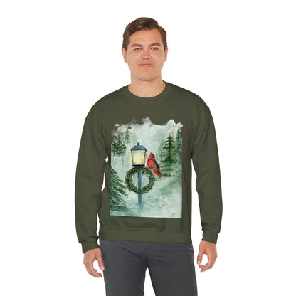 Crewneck Sweatshirt Red Cardinal Bird Watercolor Autum Vibes