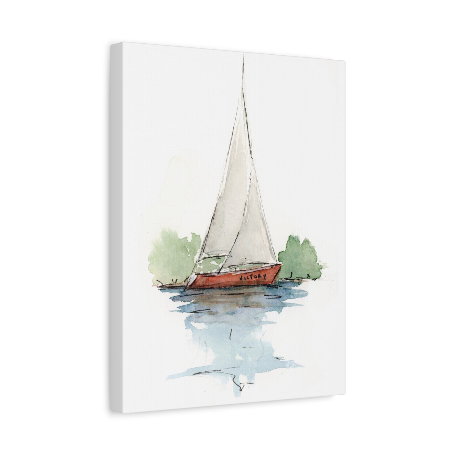 Sail boat Victory -  Stretched Canvas by Lora Cavallin