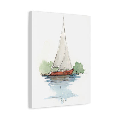 Sail boat Victory -  Stretched Canvas by Lora Cavallin