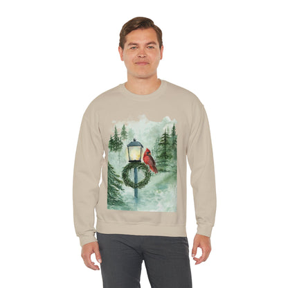 Crewneck Sweatshirt Red Cardinal Bird Watercolor Autum Vibes