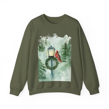 Crewneck Sweatshirt Red Cardinal Bird Watercolor Autum Vibes