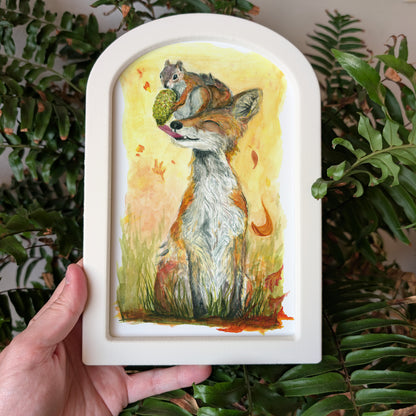 Squirrel and Fox - Large Arched Frame