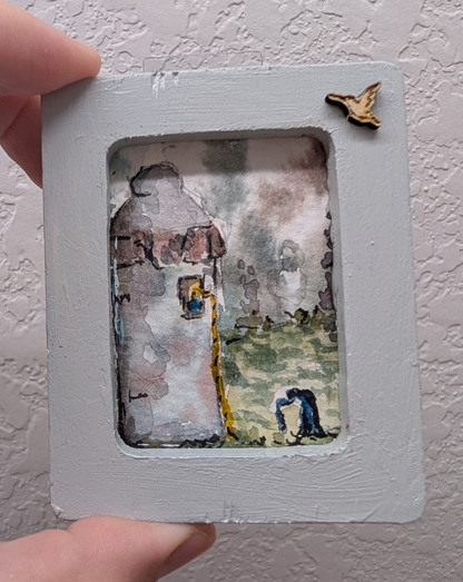 Mini Rapunzel Painting - Original Watercolor Art by Lora Cavallin