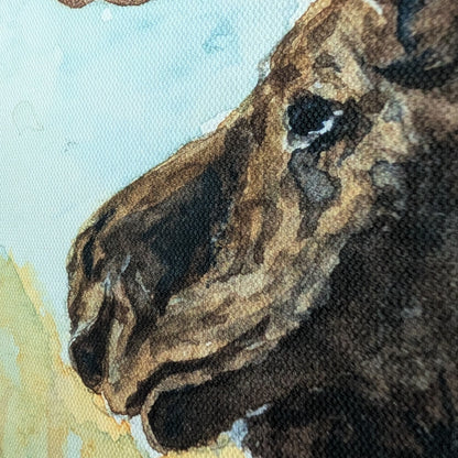 Moose Loose Watercolor - Large Arched Frame