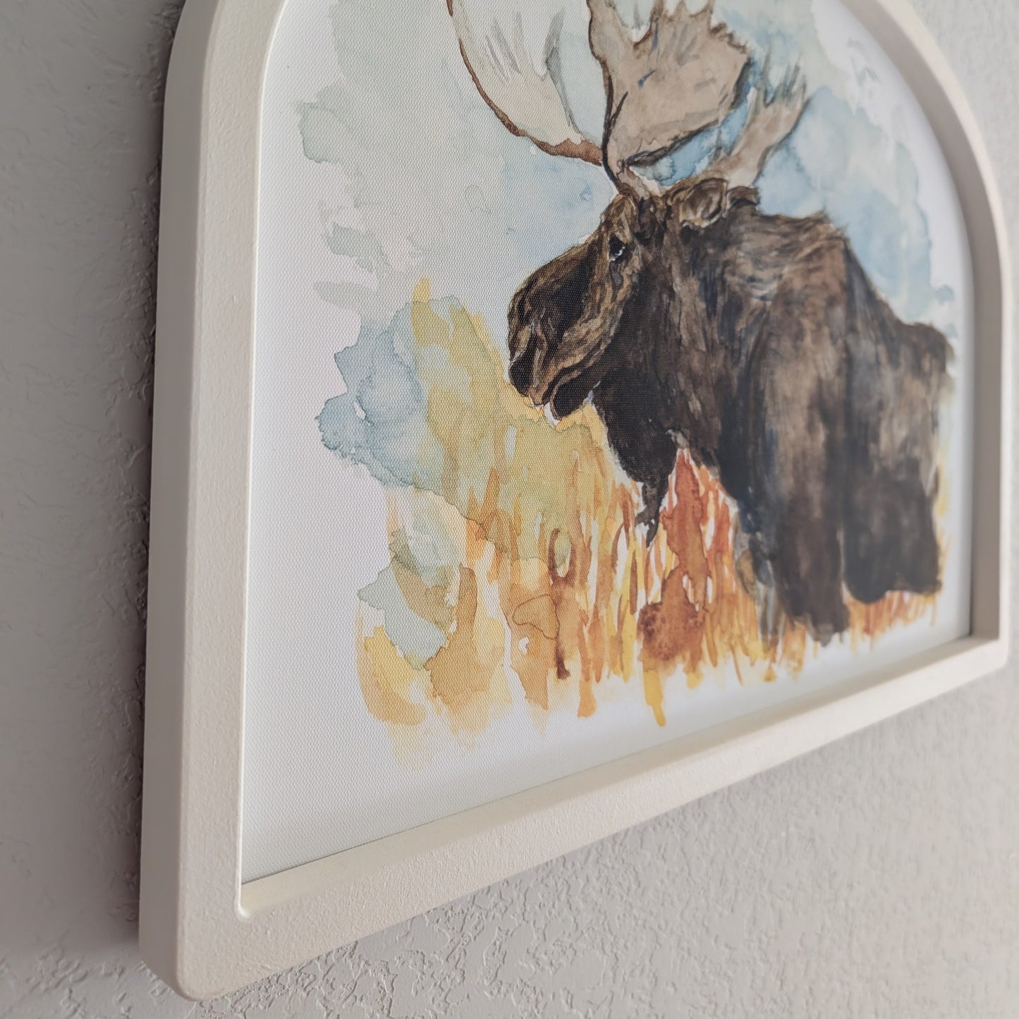 Moose Loose Watercolor - Large Arched Frame