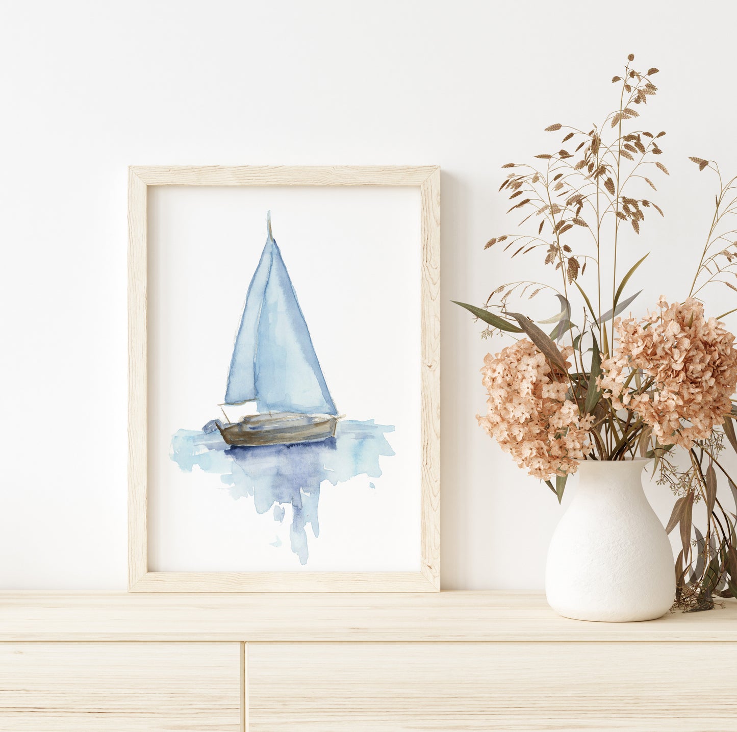 Sail boat - Lora Cavallin Art - Not Framed Print Only