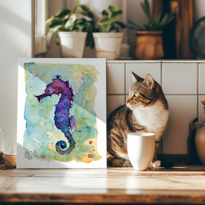 Sea Breeze Seahorse - Lora Cavallin Art - Not Framed Print Only