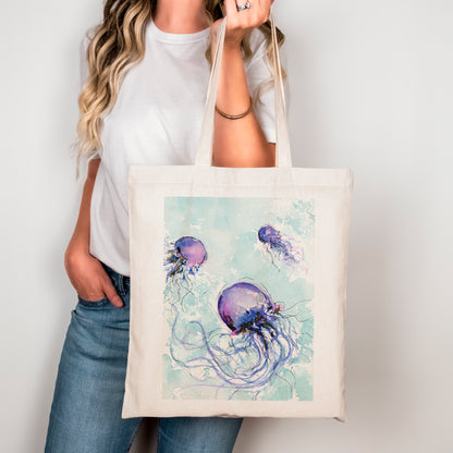 Octopuses - Watercolor Canvas Tote Bag - Lora Cavallin Art