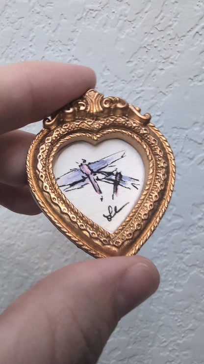 Mini Dragonfly Painting - Original Watercolor Art by Lora Cavallin