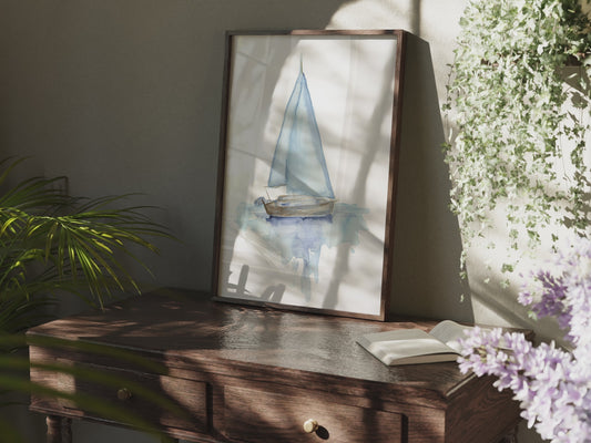 Sail boat - Lora Cavallin Art - Not Framed Print Only