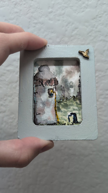 Mini Rapunzel Painting - Original Watercolor Art by Lora Cavallin