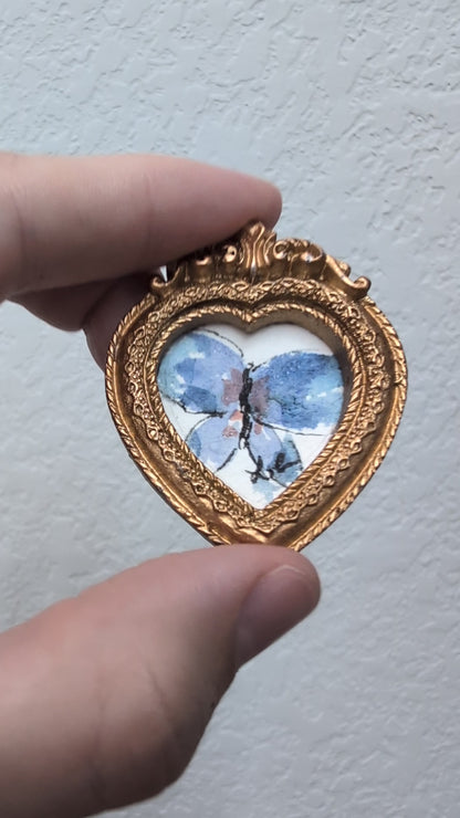 Mini Butterfly Painting - Tiny Original Watercolor Art by Lora Cavallin