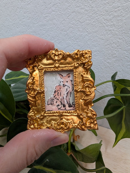 Mini Fox Painting - Original Watercolor Art by Lora Cavallin