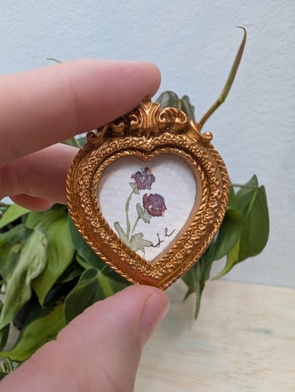 Mini Flower Painting - Original Watercolor Art by Lora Cavallin