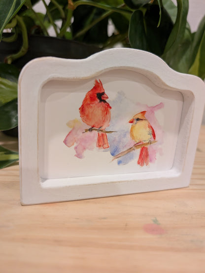 Mini Male and Female Print - Wood Arch Frame - Lora Cavallin Art